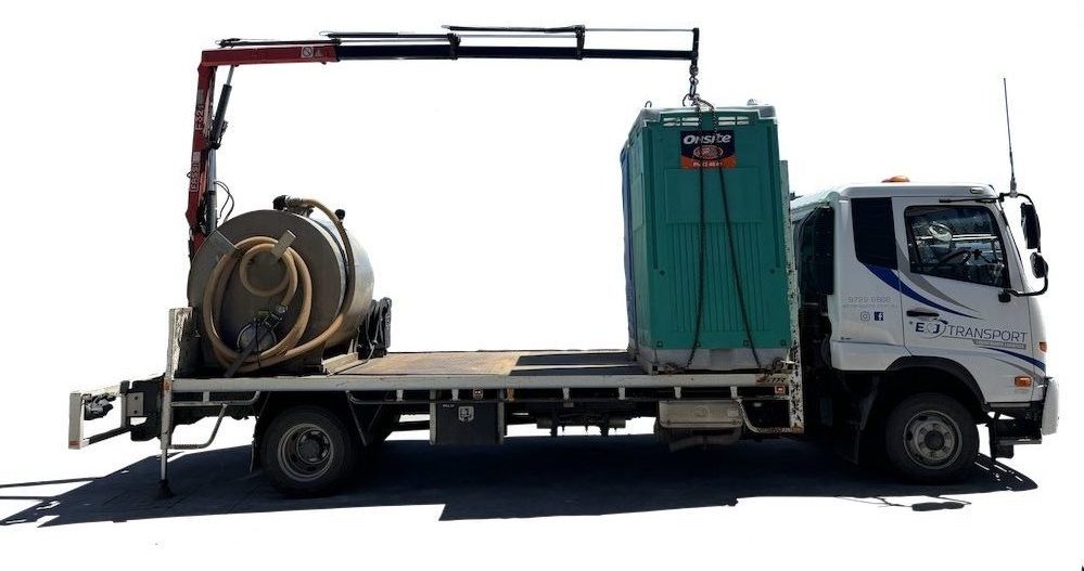 7m crane toilet hire transportation truck