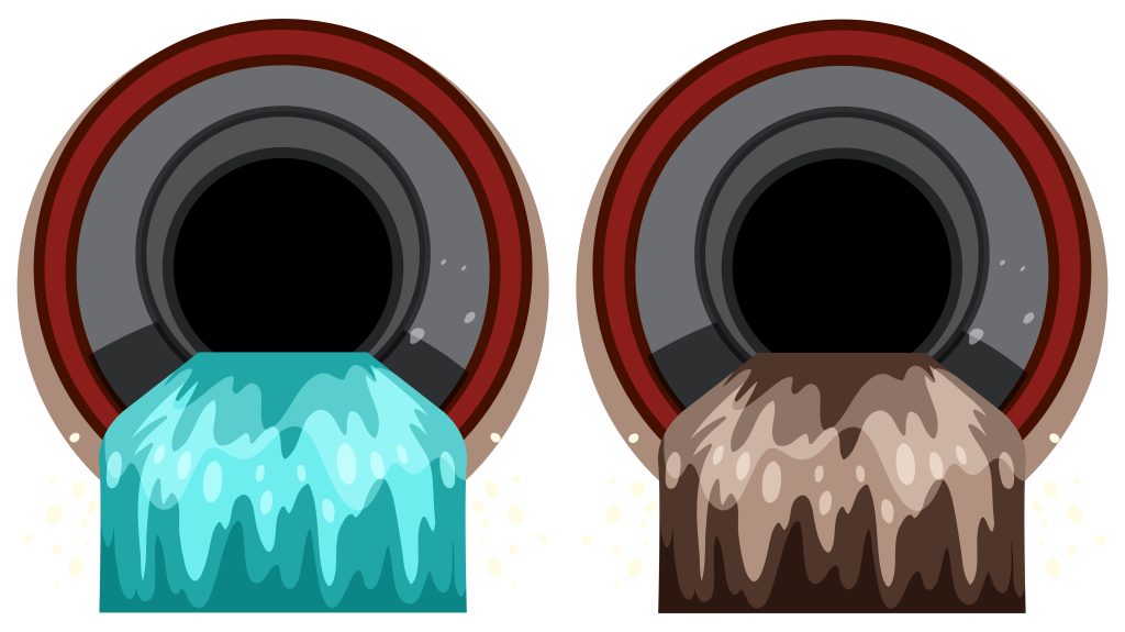 A Set of Sewer Pipe with Pollution