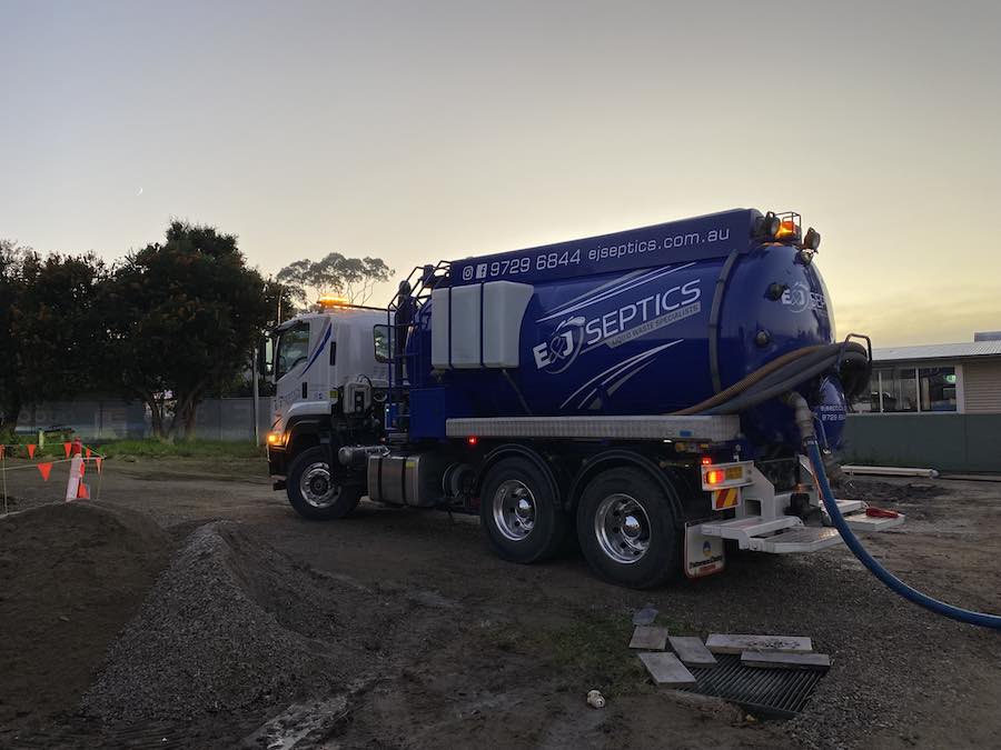 EJ Septics Septic Tank Pump Out Service Truck in Yarra Glen