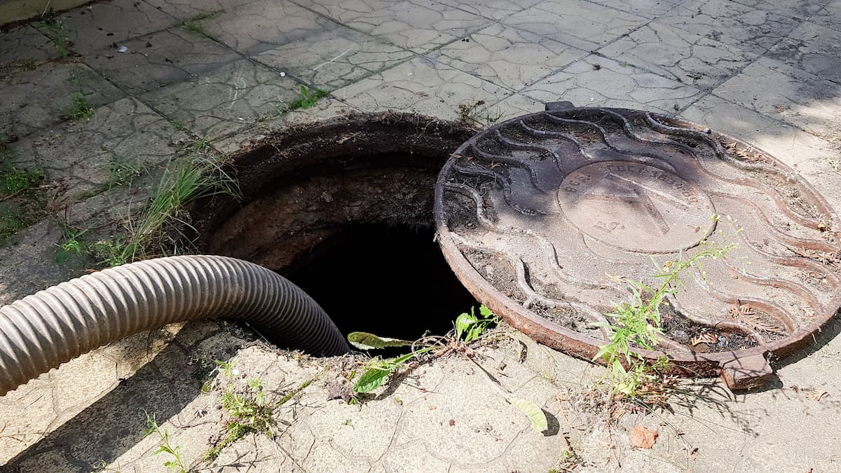 Slow-draining pipe indicating potential septic or wastewater blockage in Healesville.