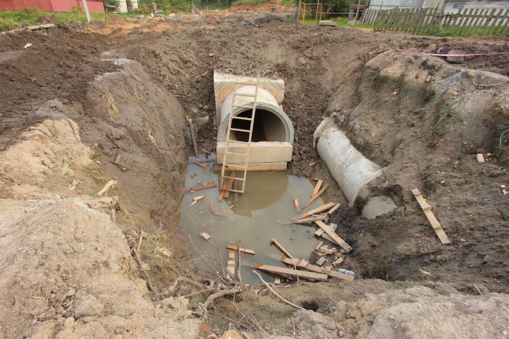 Blocked drainage system contributing to wastewater management issues in Warragul.