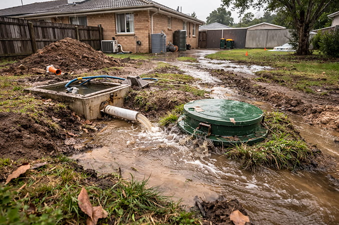 rainfall septic absorption runoff