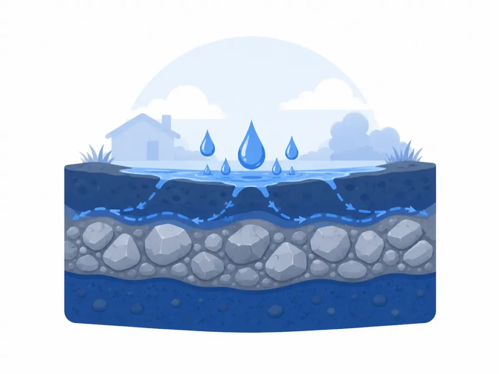 water flow compacted soil layers